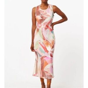 CIEBON WOMEN’S LOUELLA ABSTRACT PRINT SEQUIN MIDI DRESS SZ S